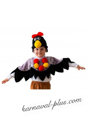 Карнавальный костюм Ворона (шапка, воротник с крыльями), 5-7 лет